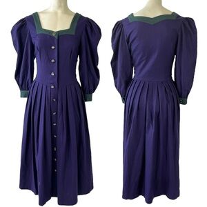 COTTAGECORE PURPLE DRESS RENAISSANCE VTG MAXI DRESS  MEDIEVAL GRAPE DRESS LARGE
